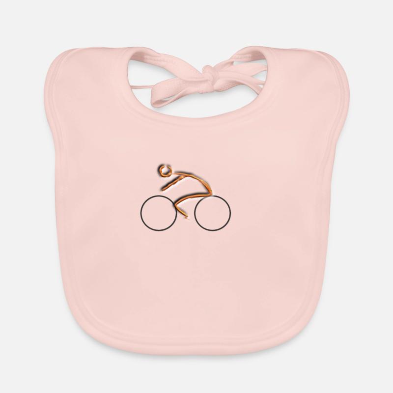cycliste - Bavoir bio Bébé - rose