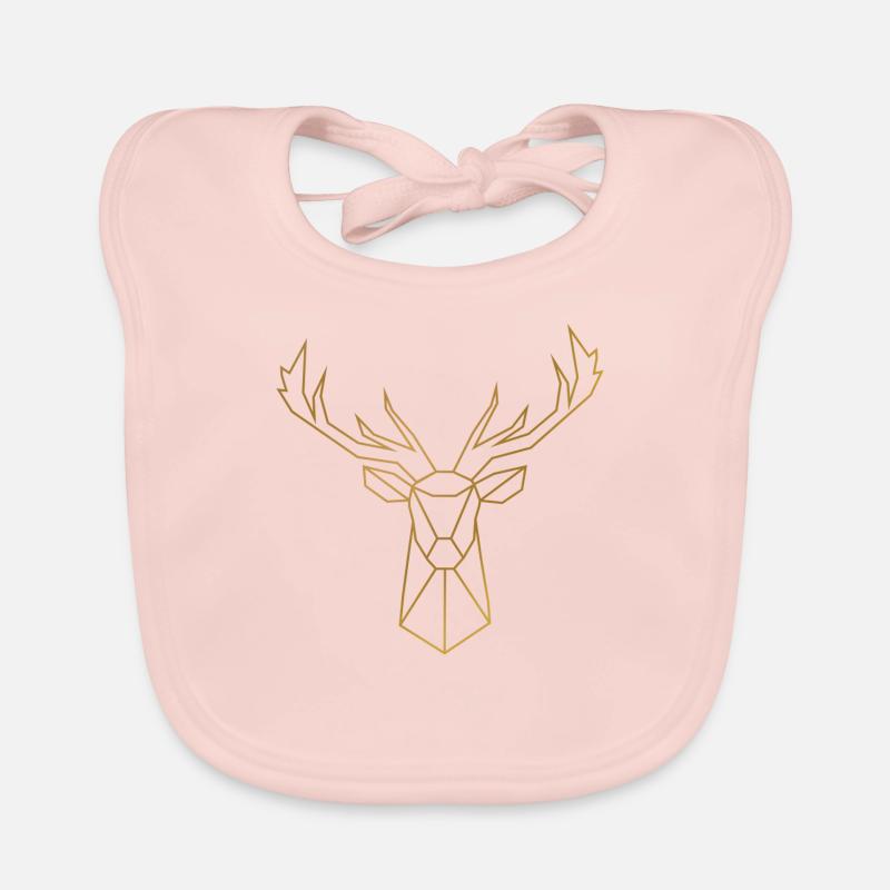 Geometric Deer - Baby Bio-Lätzchen - Rose