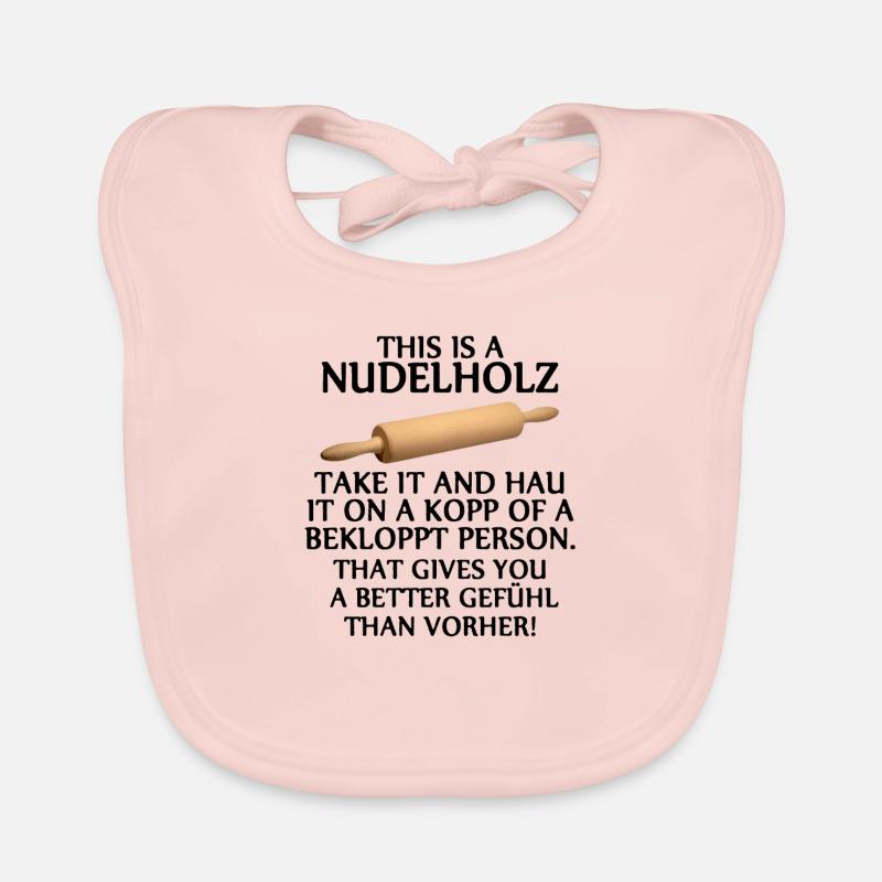 rolling pin - Organic Baby Bibs - rose
