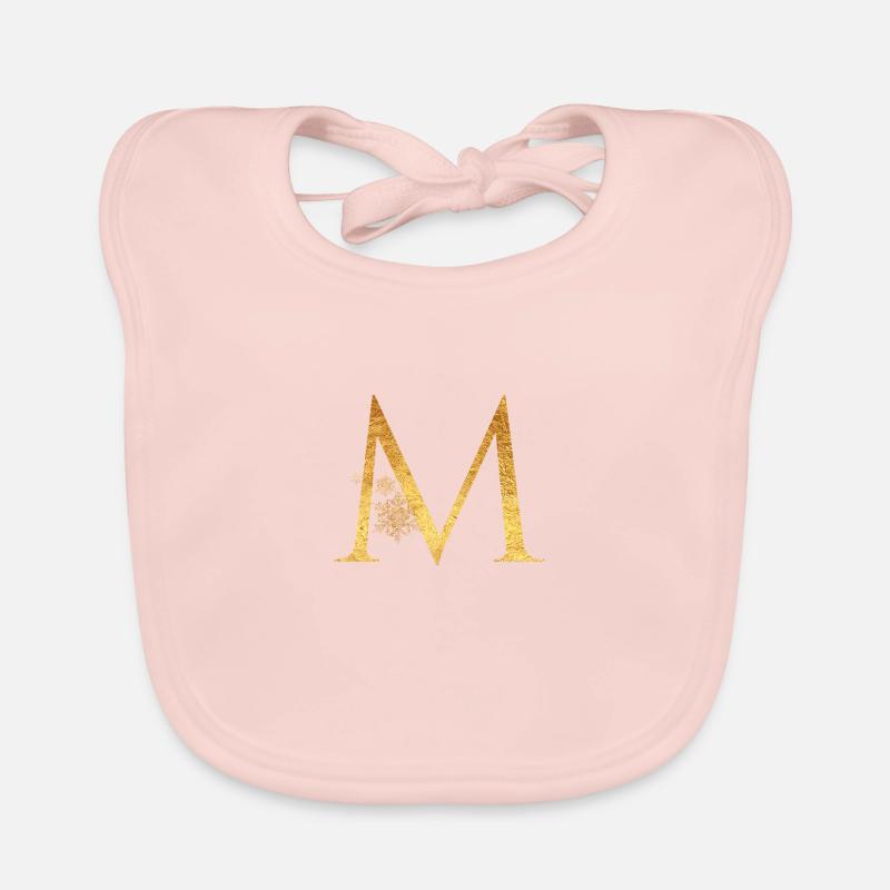 Initial letter M Organic Baby Bibs