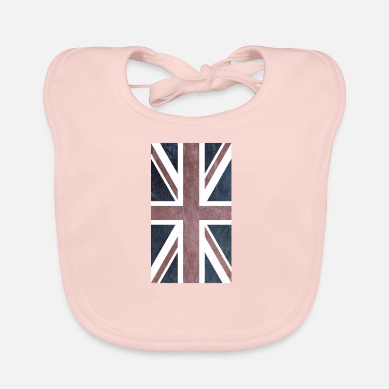 union jack - Bavoir bio Bébé - rose