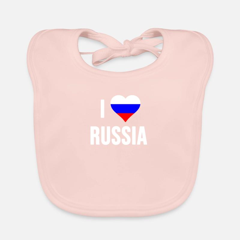 J'aime la Russie - Bavoir bio Bébé - rose