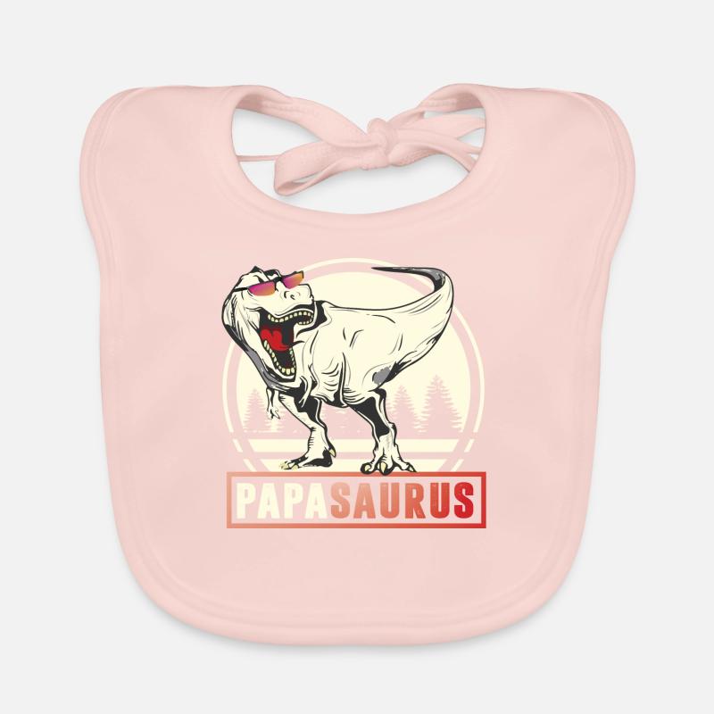 PAPASAURUS - Baby Bio-Lätzchen - Rose