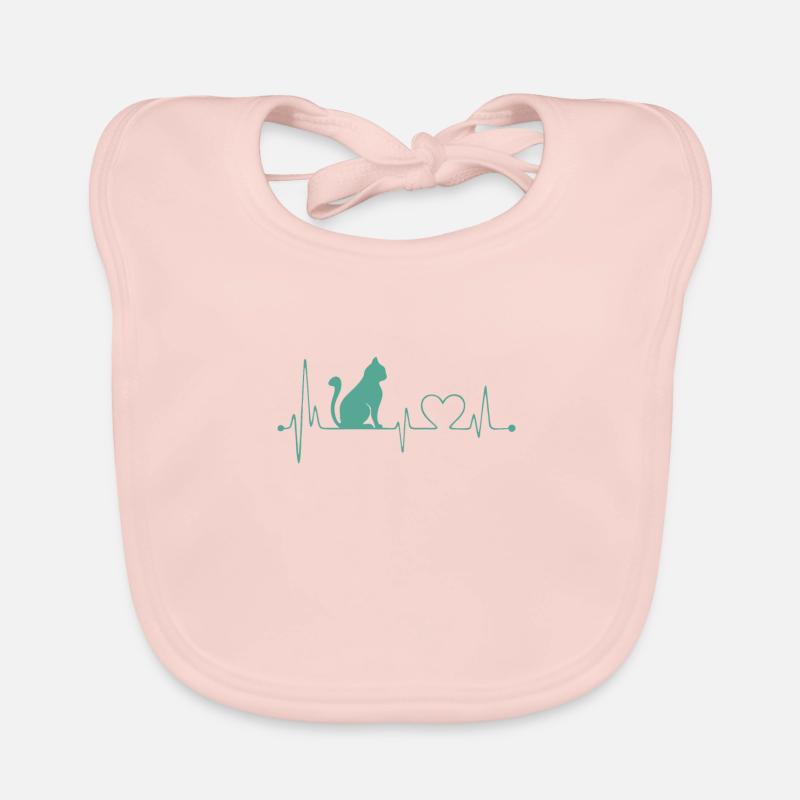 Chemise de chat • Chat de battement de coeur • Cadeau Bavoir bio Bébé