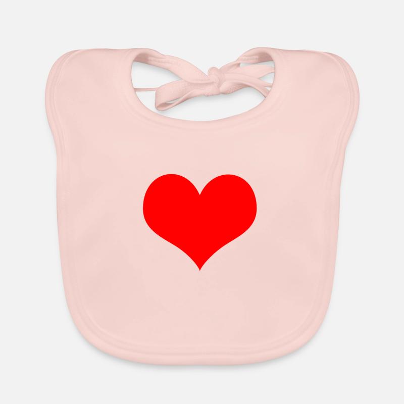 Rotes Herz Baby Bio-Lätzchen