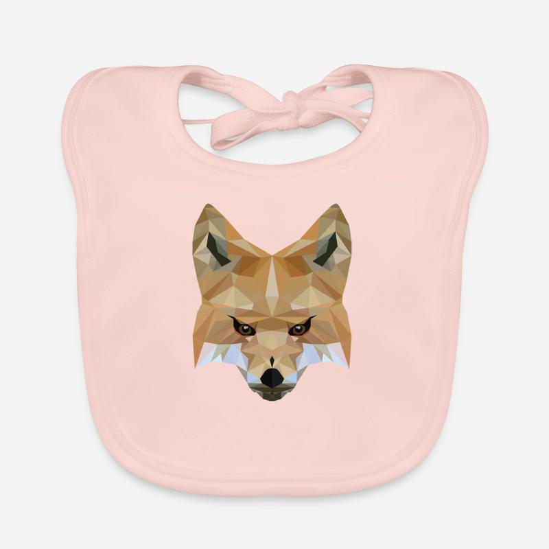 Low Poly Art Fox - Geschenkidee Baby Bio-Lätzchen