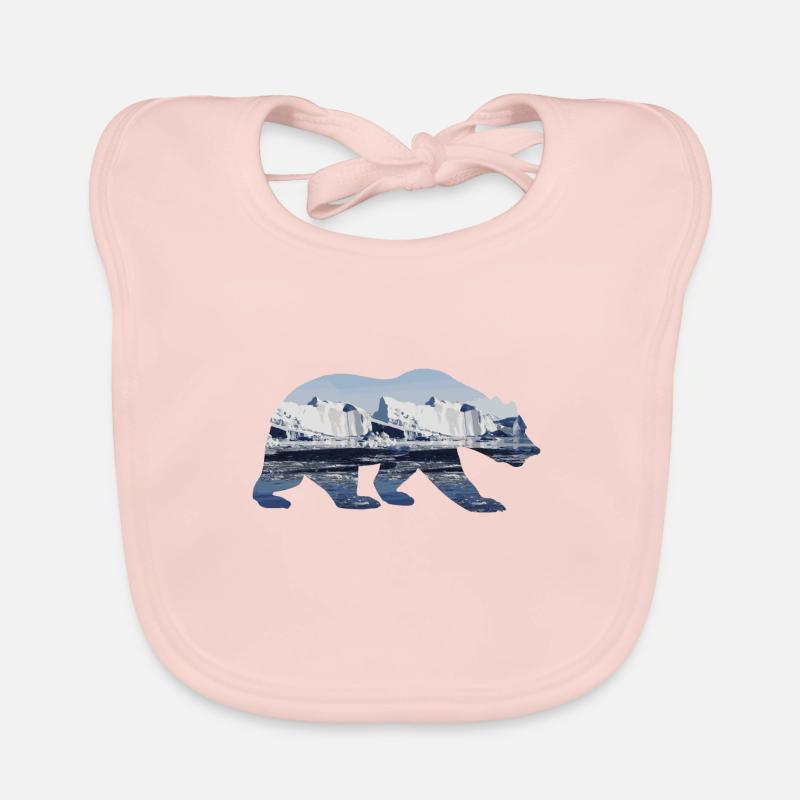 Double Exposure Animals - Polar Bear - Gift Organic Baby Bibs