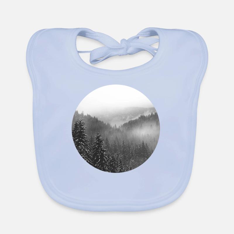 Forêt d'hiver enneigée Bavoir bio Bébé
