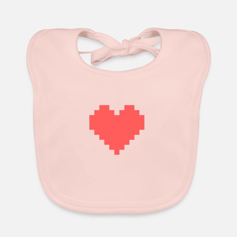 Coeur de pixel Bavoir bio Bébé