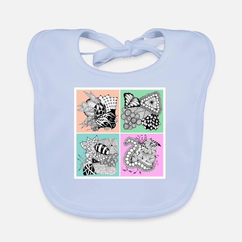 Zentangle pattern patterncontest Organic Baby Bibs