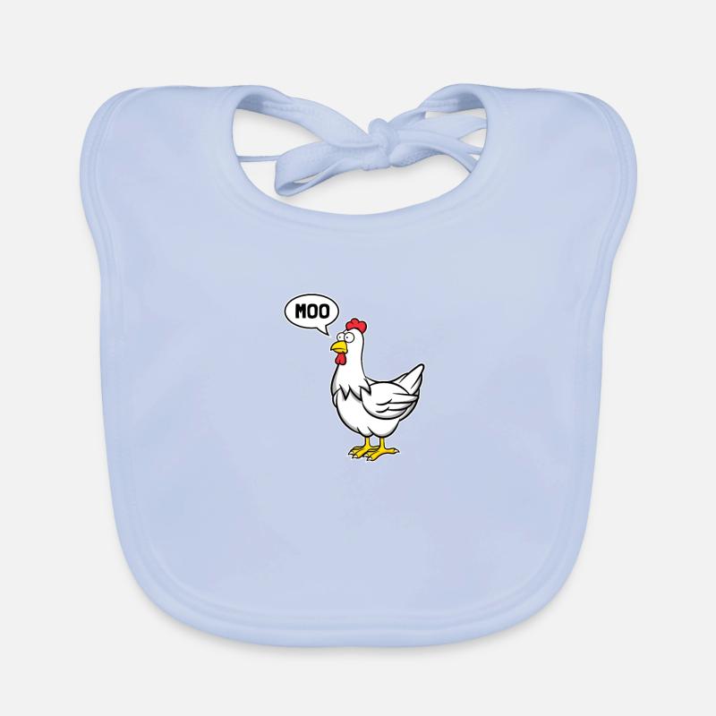 Chicken Moo bird Funny gift Organic Baby Bibs