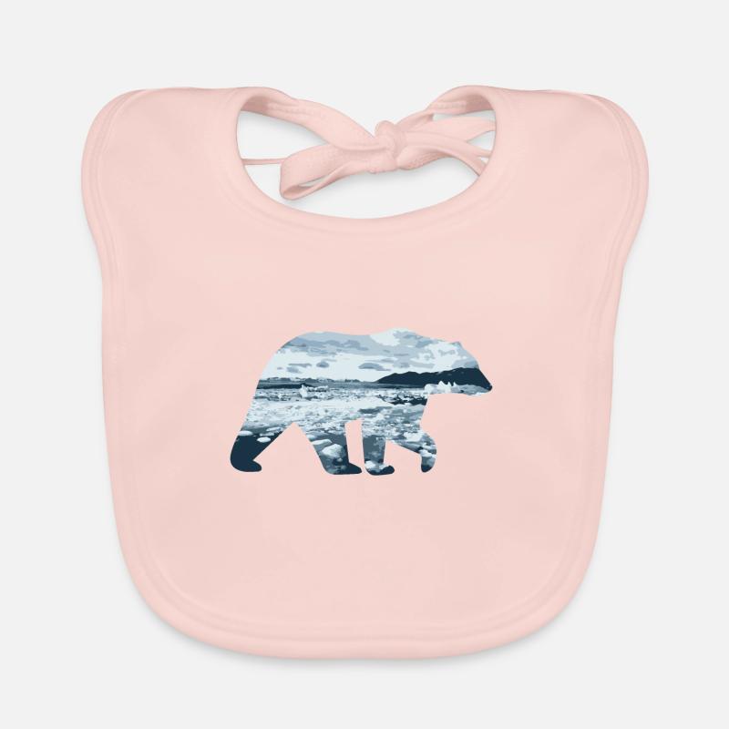Doppelbelichtung Tiere - Eisbär Eisberg - Geschenk Baby Bio-Lätzchen
