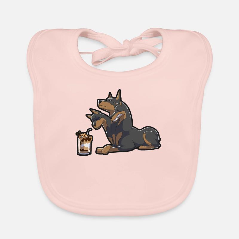 Dobermann Hund Kerberos Milchshake Rasse Geschenk Baby Bio-Lätzchen