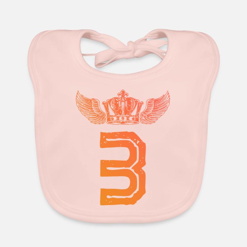 3 Number crown Organic Baby Bibs