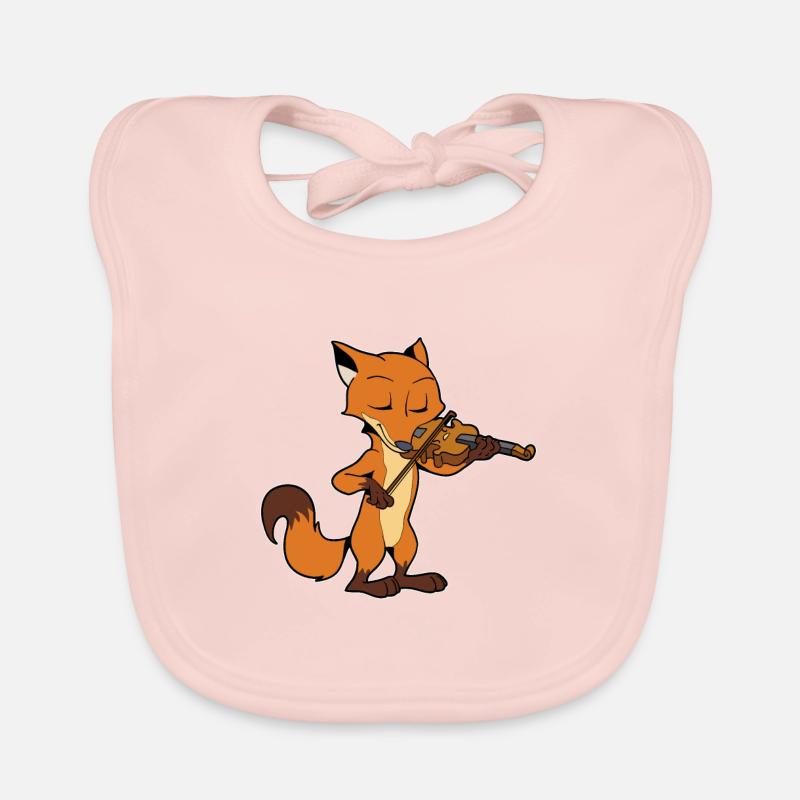 Comic Fuchs plays the violin Organic Baby Bibs