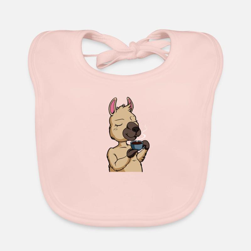 Lama drinks coffee - coffee drinker Organic Baby Bibs
