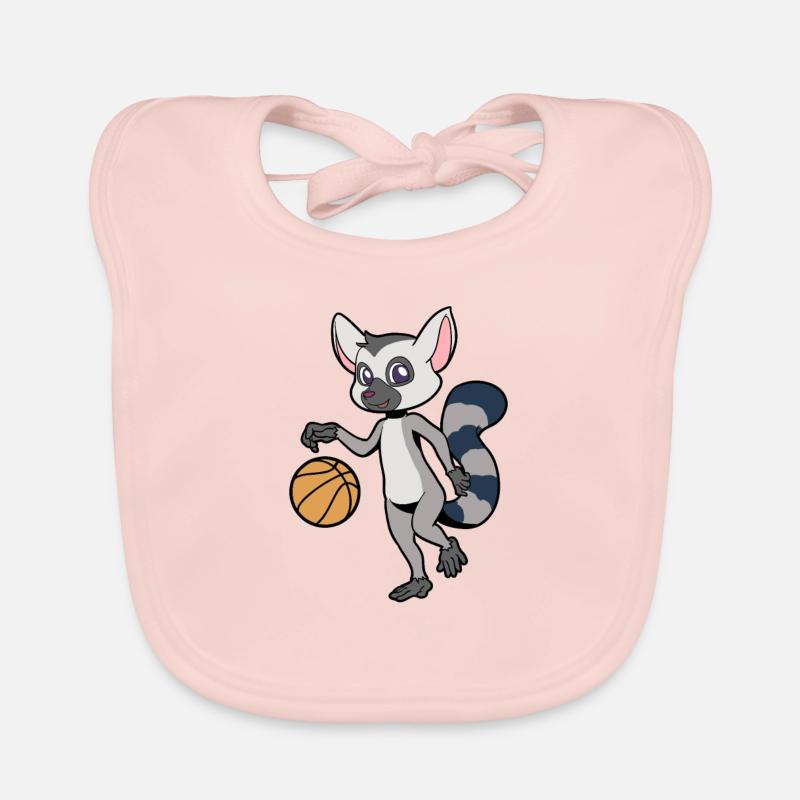 Comic Lemur joue au basket-ball Bavoir bio Bébé