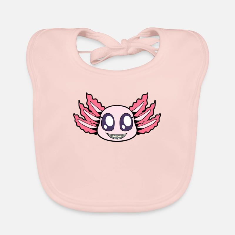 Axolotl with braces Organic Baby Bibs