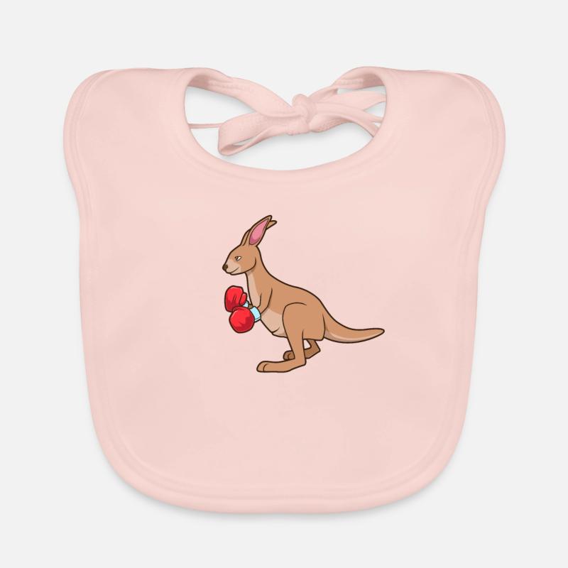 Avec des gants de boxe - Cartoon Kangaroo Boxt Bavoir bio Bébé