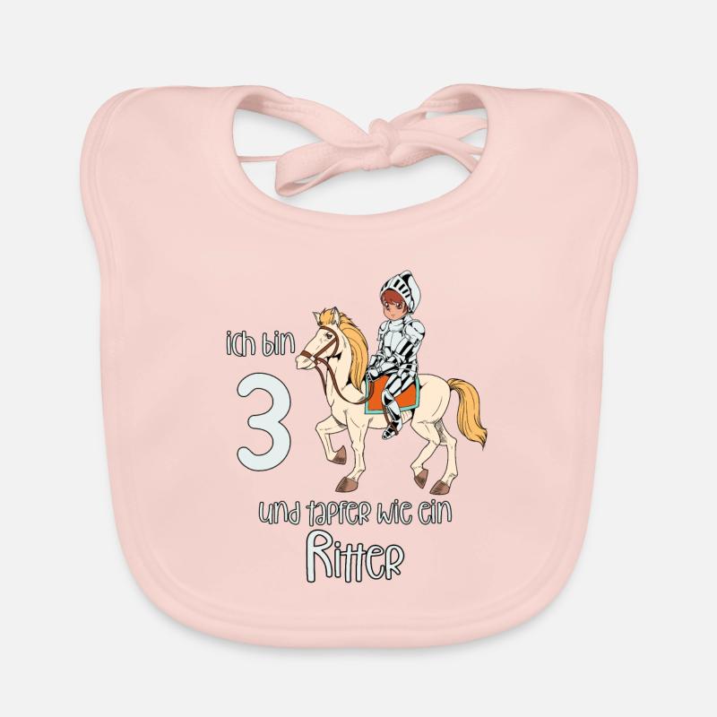 Geburtstagsshirt Ritter - 3 Geburtstag Junge Baby Bio-Lätzchen