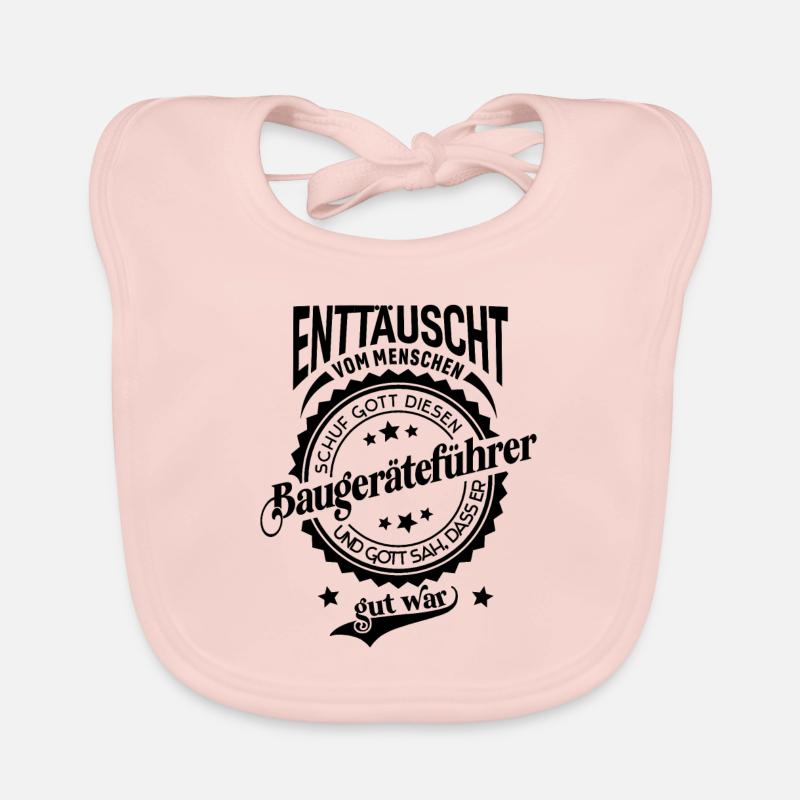 Lustiger Spruch für Beruf Baugeräteführer - Baby Bio-Lätzchen - Rose
