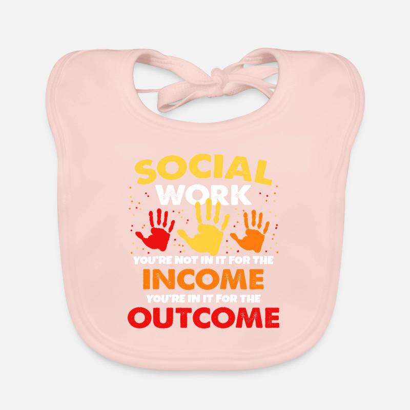Fière travailleuse sociale - Bavoir bio Bébé - rose