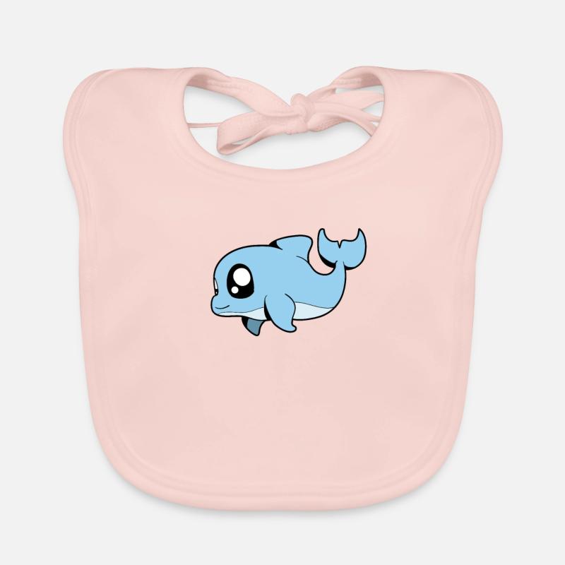 Marsouin kawaii - Bavoir bio Bébé - rose