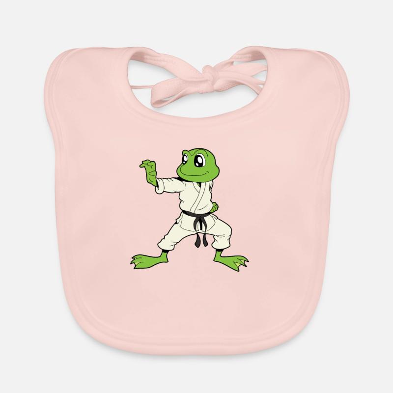 Comic Gecko does karate Organic Baby Bibs