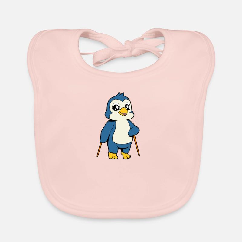 Nordic Walking Comic Pinguin Baby Bio-Lätzchen