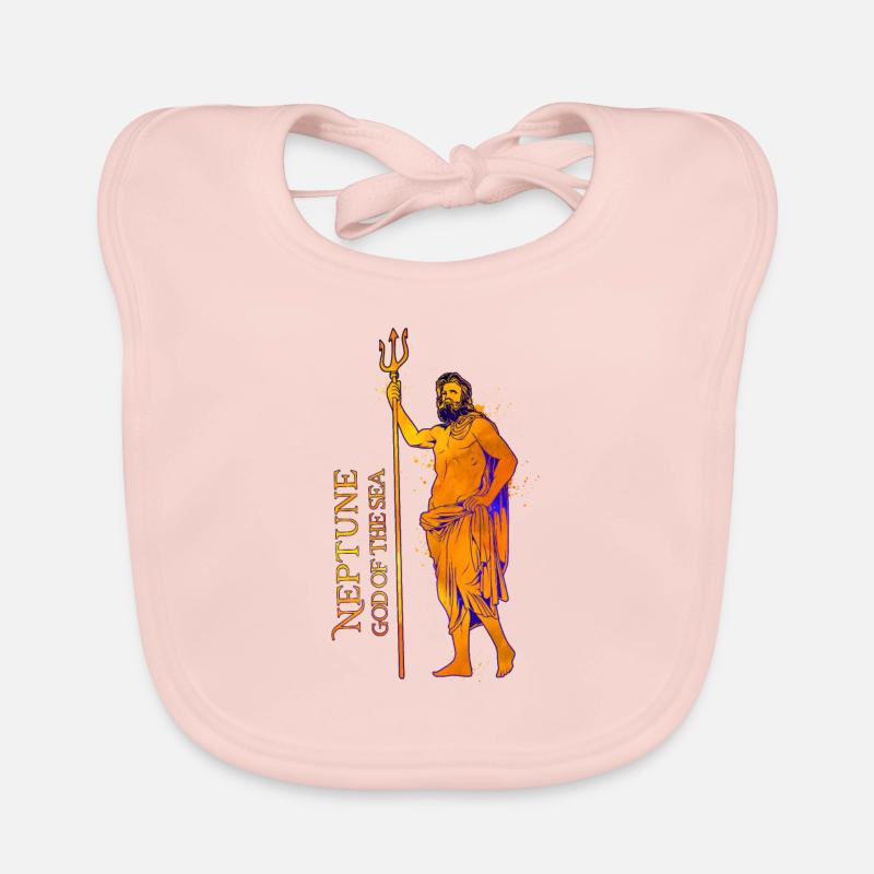 Dieu de la Mer - Neptune - Bavoir bio Bébé - rose