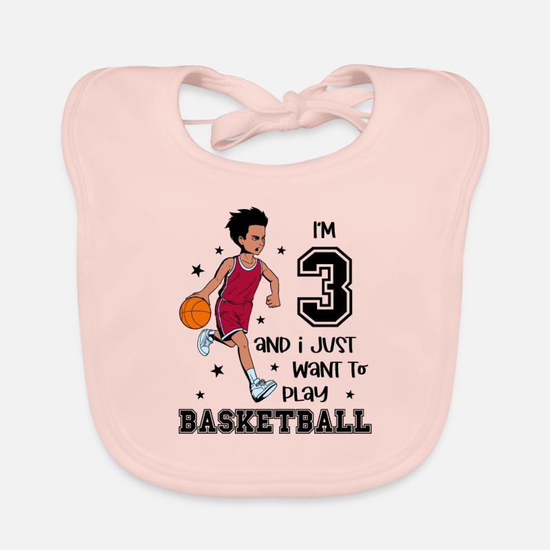 Junge spielt Basketball - Ich bin 3 Baby Bio-Lätzchen