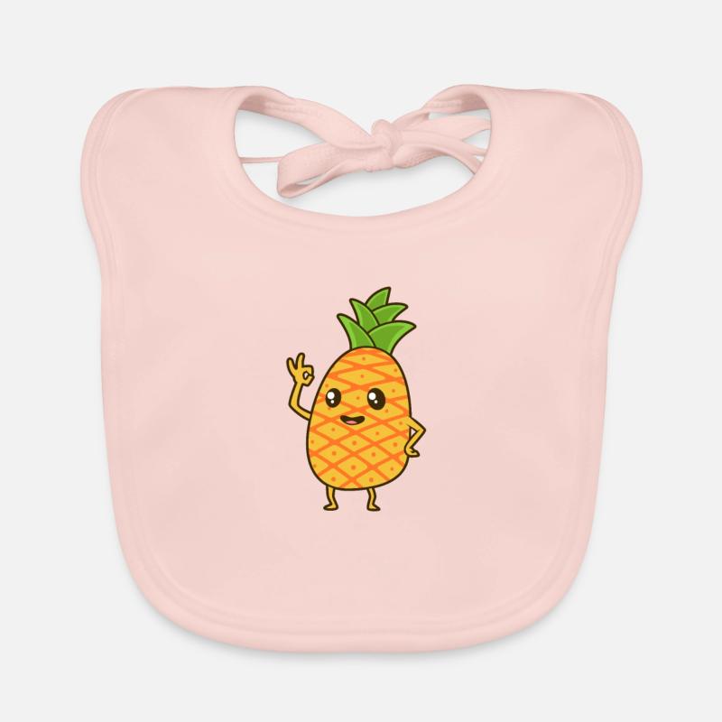 Kawaii Comic Ananas Bavoir bio Bébé