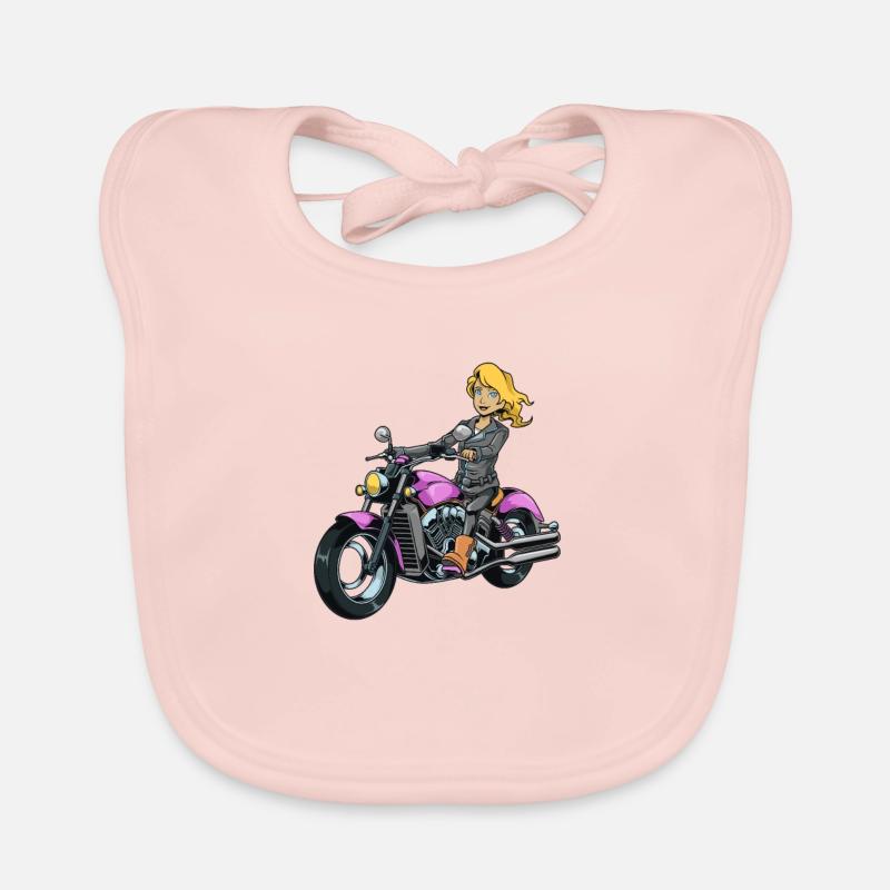 Fille à moto Bavoir bio Bébé