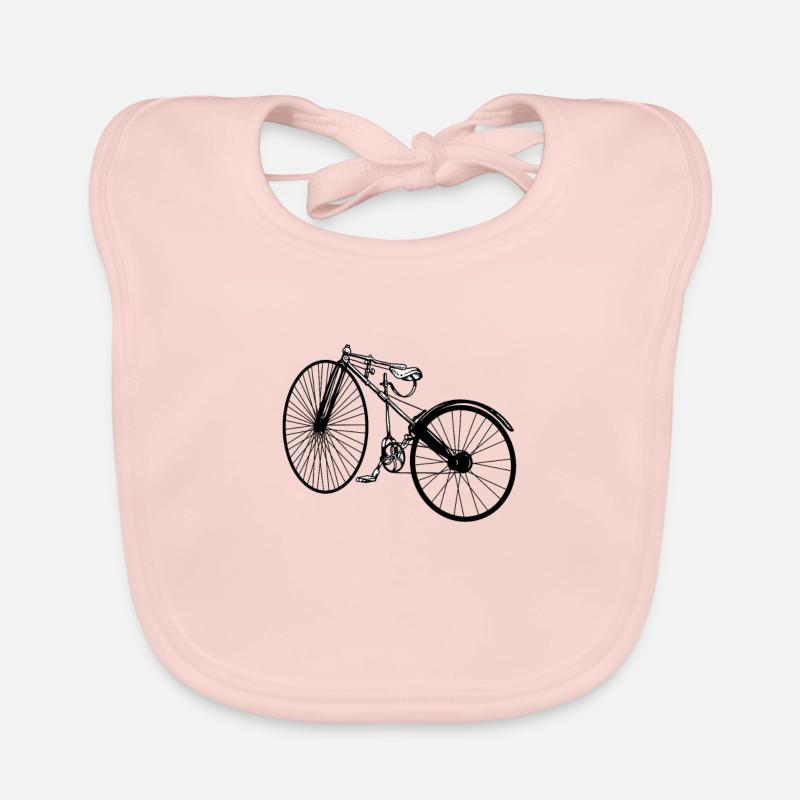 Dessin noir et blanc - Bicyclette Bavoir bio Bébé