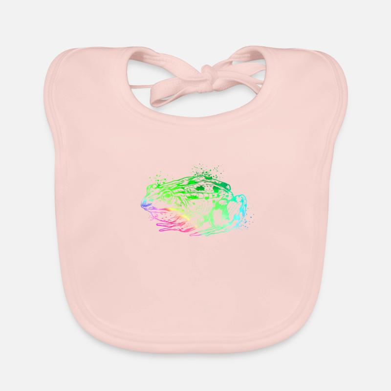 Farbefrohe Zeichnung eines Frosch Baby Bio-Lätzchen