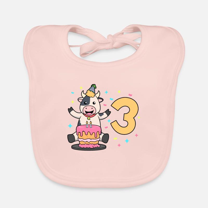 Mit Kuh - Kinder Geburtstag 3 Jahre Baby Bio-Lätzchen