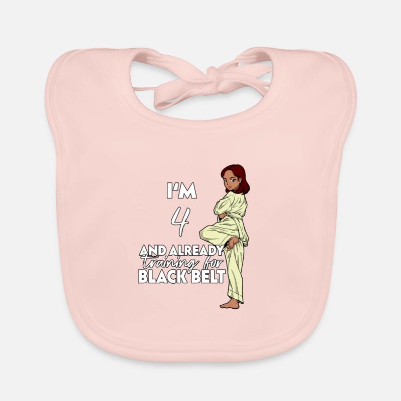 Ich bin 4 - Mädchen Karate Baby Bio-Lätzchen