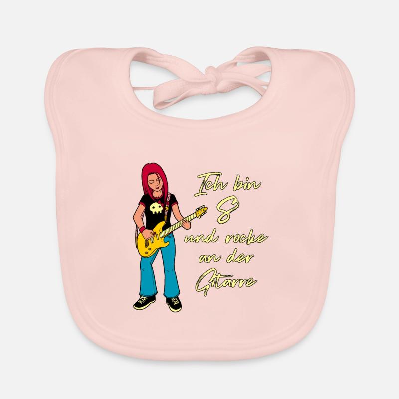 Ich bin 8 - Mädchen Gitarrist Baby Bio-Lätzchen