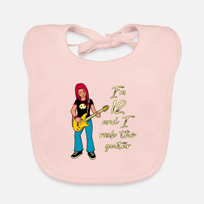 Ich bin 12 - Mädchen Gitarrist Baby Bio-Lätzchen