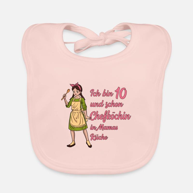 Ich bin 10 - Mädchen Koch Baby Bio-Lätzchen
