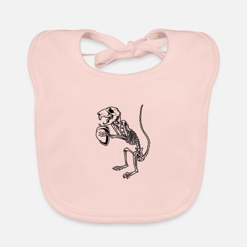 Eichhörnchen Skelett - Aestethic Goblincore - Baby Bio-Lätzchen - Rose