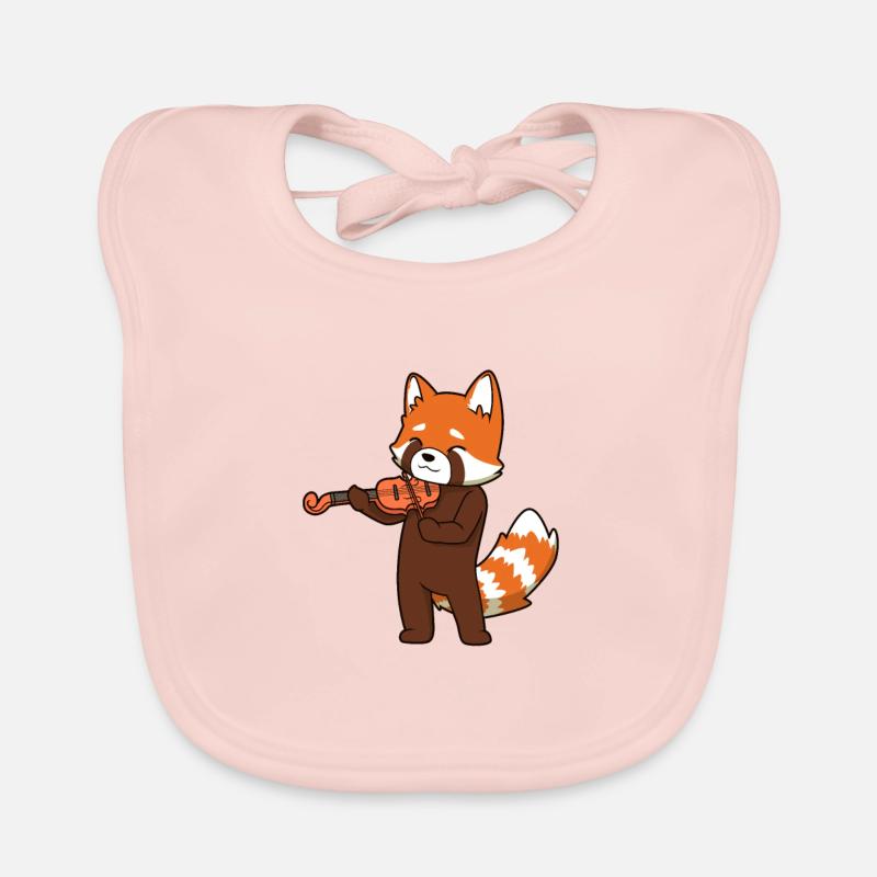 Un panda rouge comique joue du violon Bavoir bio Bébé