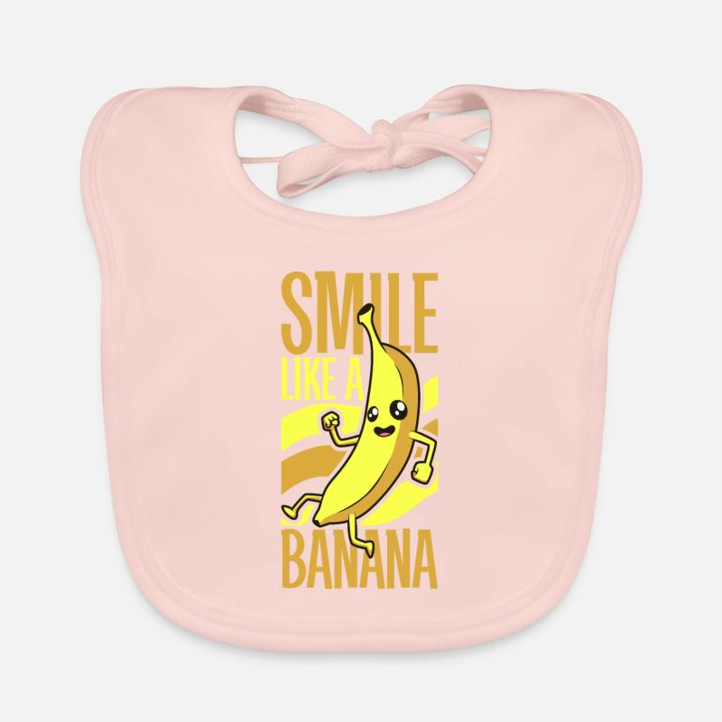 Souriez comme une banane - Banane - Bavoir bio Bébé - rose