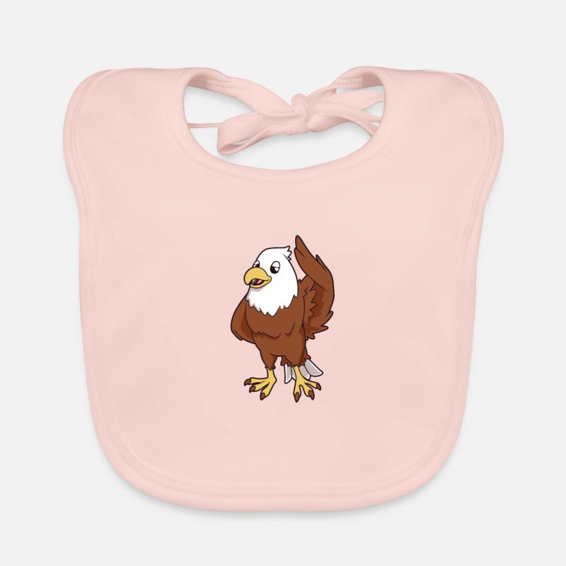 Kawaii White-tailed Eagle Organic Baby Bibs