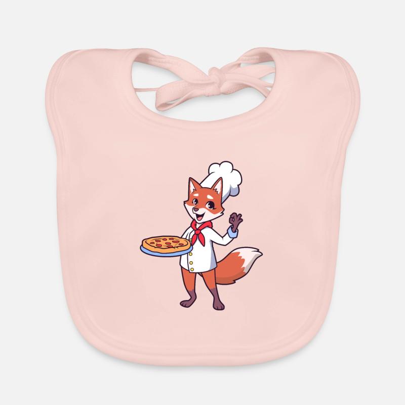 Fuchs ist Pizzabäcker Baby Bio-Lätzchen