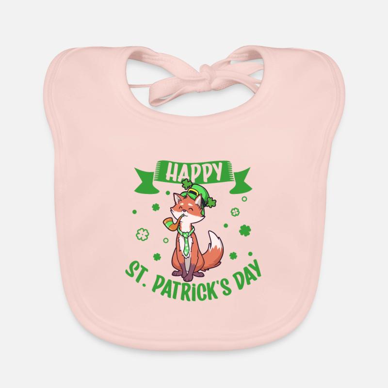 St Patricks Fuchs - Happy St Patricks Day Baby Bio-Lätzchen