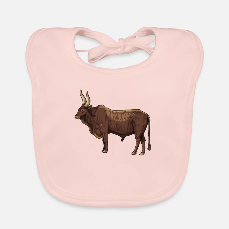 Zeichnung eines Ankole Rind Baby Bio-Lätzchen
