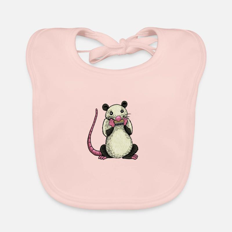 Opossum plays harmonica Organic Baby Bibs