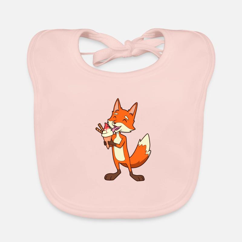 Comic Fuchs genießt Eistüte Baby Bio-Lätzchen