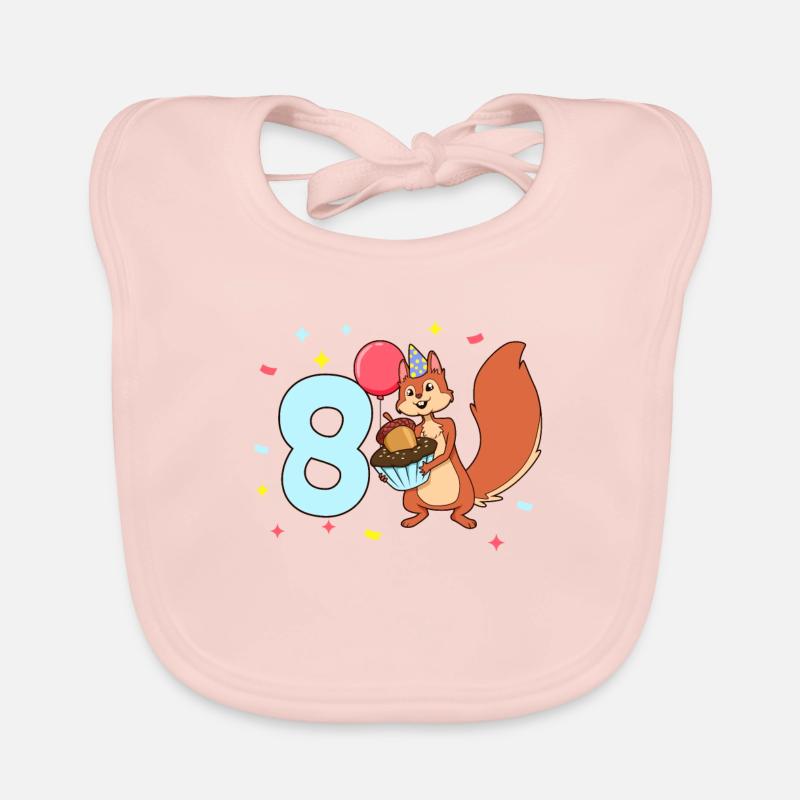 Mit Eichhörnchen - Kinder Geburtstag 8 Jahre Baby Bio-Lätzchen